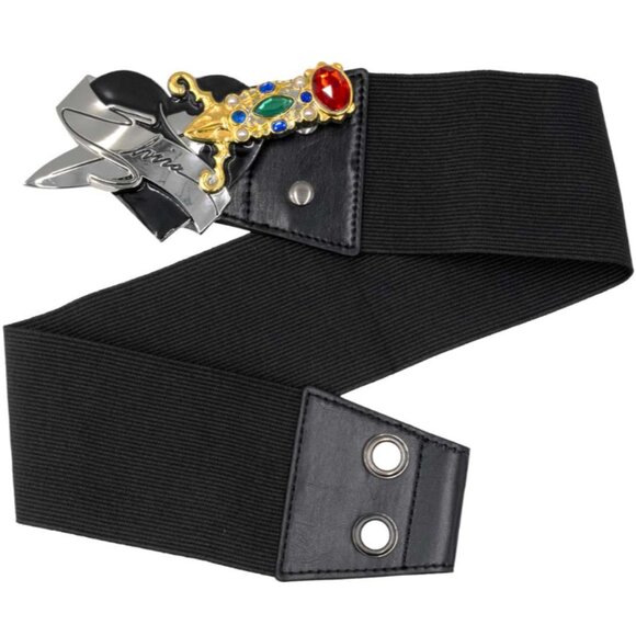 Elvira Dagger Belt Buckle on Black Elastic Waist Band NWT S-M L-XL 2XL-3XL - Picture 2 of 2